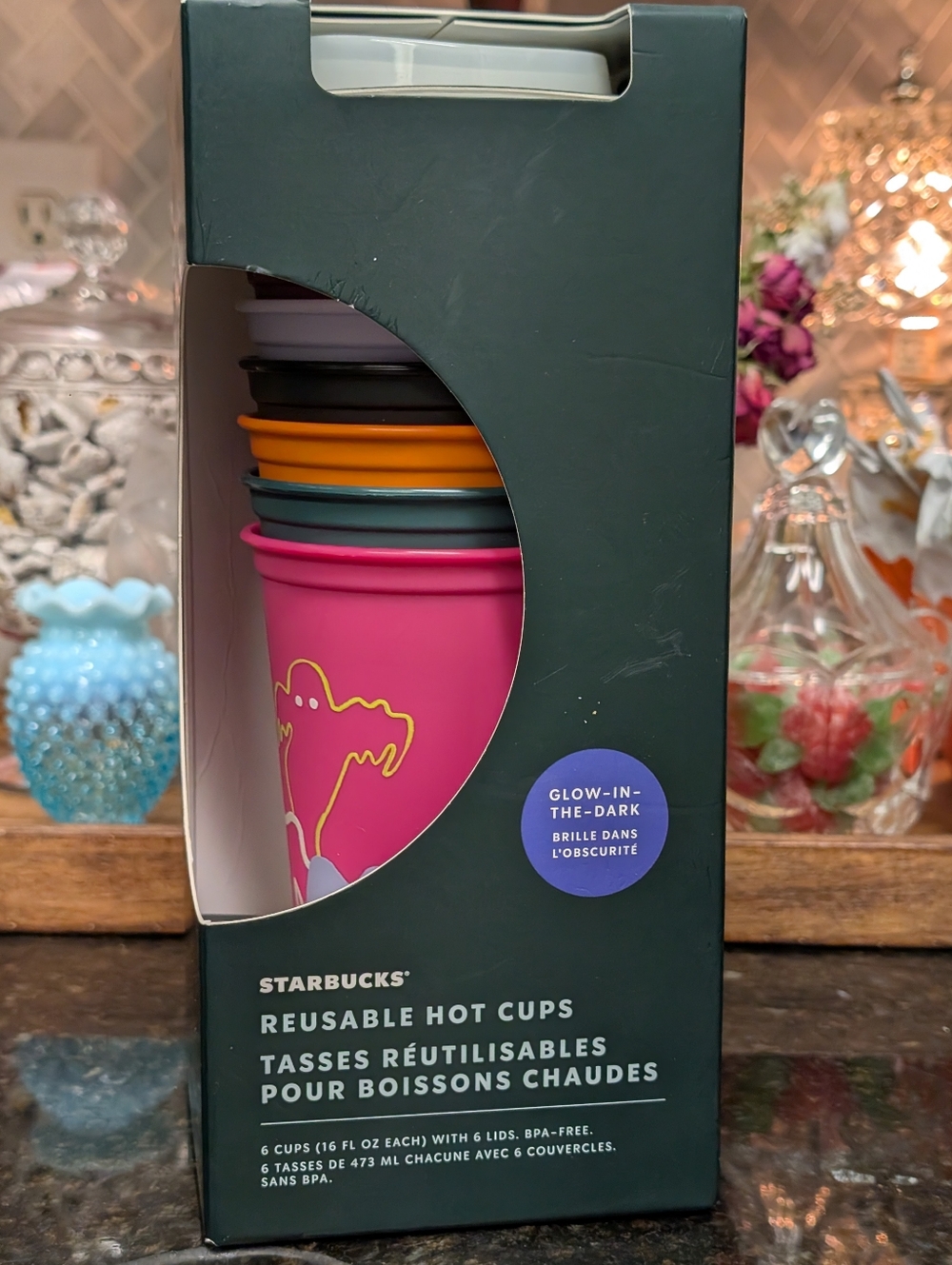 Starbucks Halloween 2023 Glow in the Dark Reusable Hot Cup Set fe
